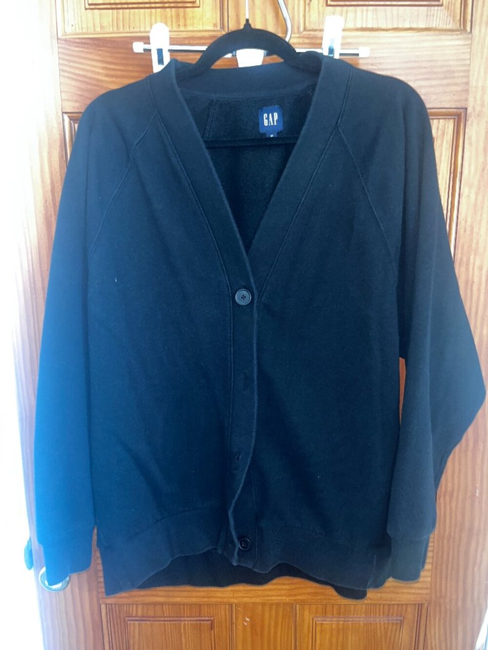GAP Black Button Up Oversized Boyfriend Cardigan Sweater